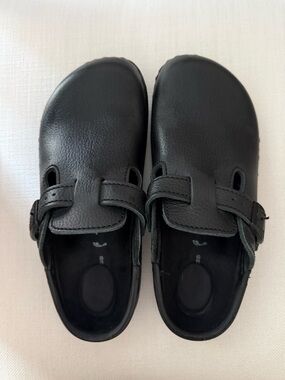 Birkenstock Kids Black Slip-On Clog with Buckle Strap
